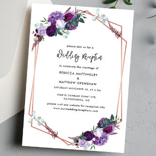 Invitation Réception De Mariage Botanique Florale Violet
