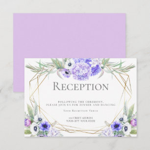 Invitation Réception de mariage   Bouquet floral d'anémone vi