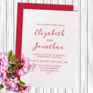 Invitation Réception de mariage Cerise Rouge
