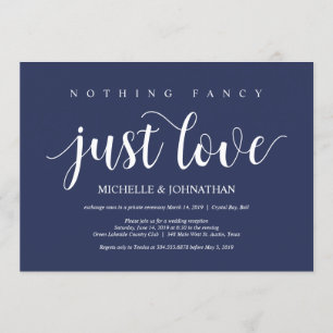 Invitation Réception de mariage champêtre bleu marine en tout