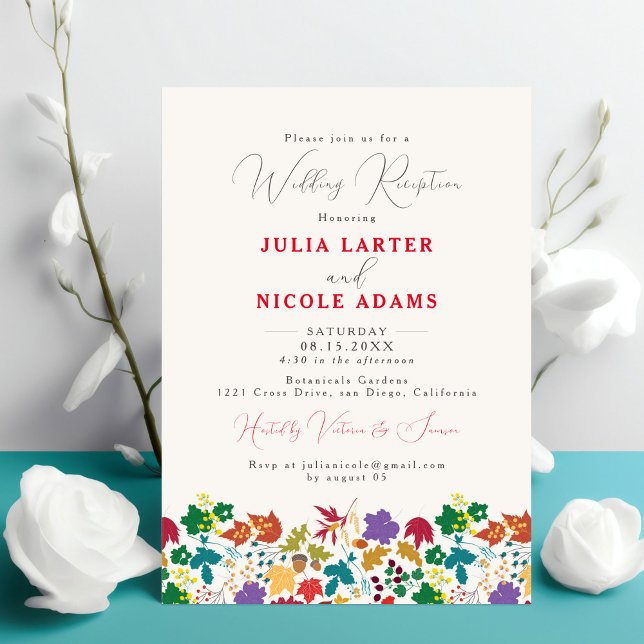 Invitation Réception de mariage champêtre moutarde violet de  (Créateur téléchargé)
