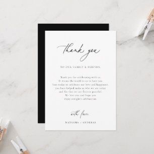 Invitation Réception de mariage contemporaine Merci