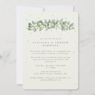 Invitation Réception de mariage Cream Snowberry + Eucalyptus