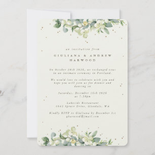 Invitation Réception de mariage Cream Snowberry + Eucalyptus