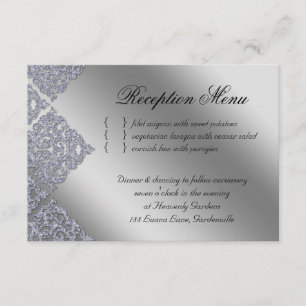 Invitation Réception de mariage Damask Xmas Sparkle