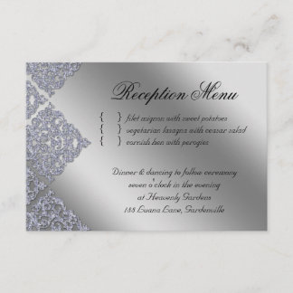Invitation Réception de mariage Damask Xmas Sparkle