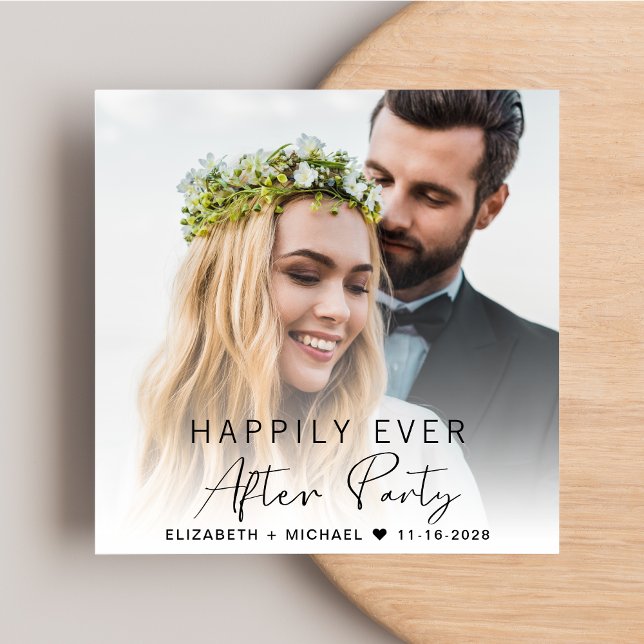 Invitation Réception De Mariage De Crème Photo Moderne (Créateur téléchargé)