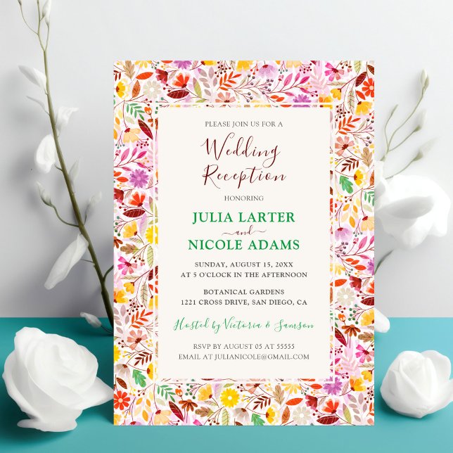 Invitation Réception de mariage de fleurs de tulipe d'été vib (Créateur téléchargé)
