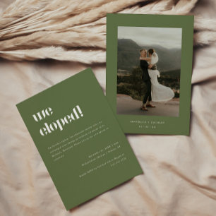 Invitation Réception de mariage de fugue en vert olive modern