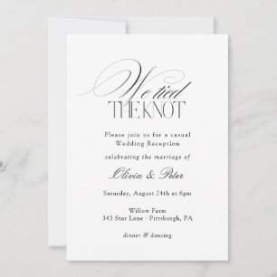 Invitation Réception de mariage de fuite "Nous avons noué le