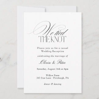 Invitation Réception de mariage de fuite "Nous avons noué le