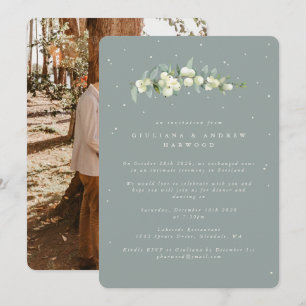 Invitation Réception de mariage de la canneberge verte+Eucaly