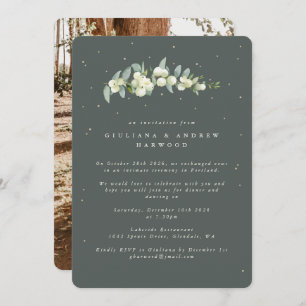 Invitation Réception de mariage de la canneberge verte+Eucaly