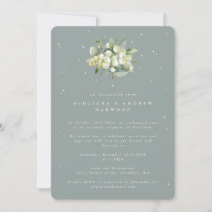 Invitation Réception de mariage de la canneberge verte+Eucaly