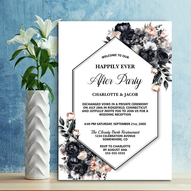 Invitation Réception de mariage de l'Elopement géométrique fl (Créateur téléchargé)