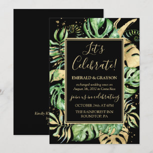 Invitation Réception de mariage de l'Elopement tropical