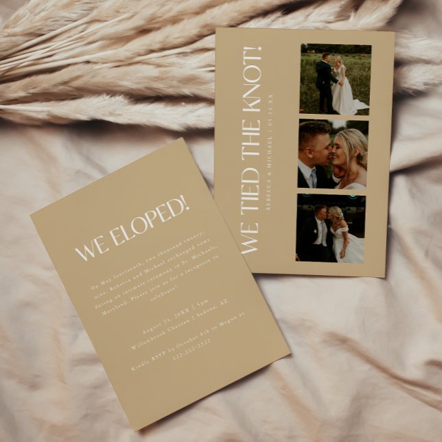 Invitation Réception de mariage de mariage discret Modern Bei (Créateur téléchargé)