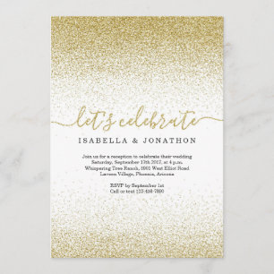 Invitation Réception De Mariage De Parties scintillant D'Or U