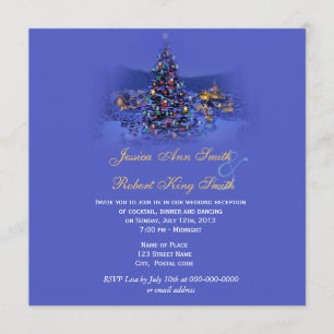 Invitation Réception de mariage de vacances d'arbre de Noël v