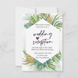 Invitation Réception de mariage d'été aux feuilles de palmier