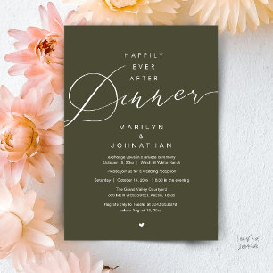 Invitation Réception de mariage dîner Olive Après pour toujou