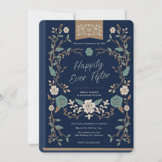 Invitation Réception de mariage du livre de bibliothèque vint