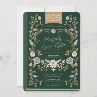 Invitation Réception de mariage du livre de bibliothèque vint