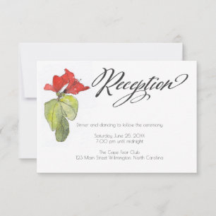 Invitation Réception de mariage écriture calligraphique Fleur