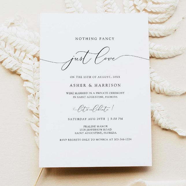Invitation Réception de Mariage Élégant avec Calligraphie Mod (Créateur téléchargé)