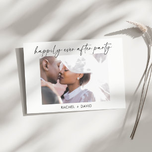 Invitation Réception de mariage élégante avec photos de fuite