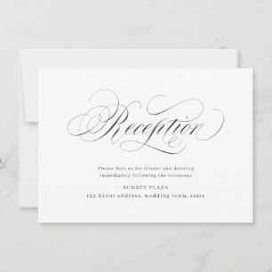 Invitation Réception de mariage élégante calligraphiée classi
