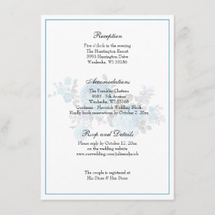 Invitation Réception de mariage élégante classique aux fleurs