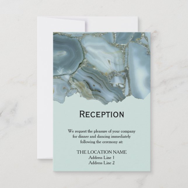 Invitation Réception de mariage élégante en marbre (Devant)