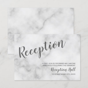 Invitation Réception de mariage élégante en marbre blanc