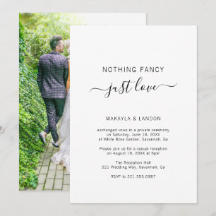 Invitation Réception de mariage élégante et moderne avec phot