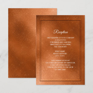 Invitation Réception de mariage élégante et tendance en cuivr