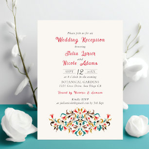 Invitation Réception de mariage élégante florale romantique m