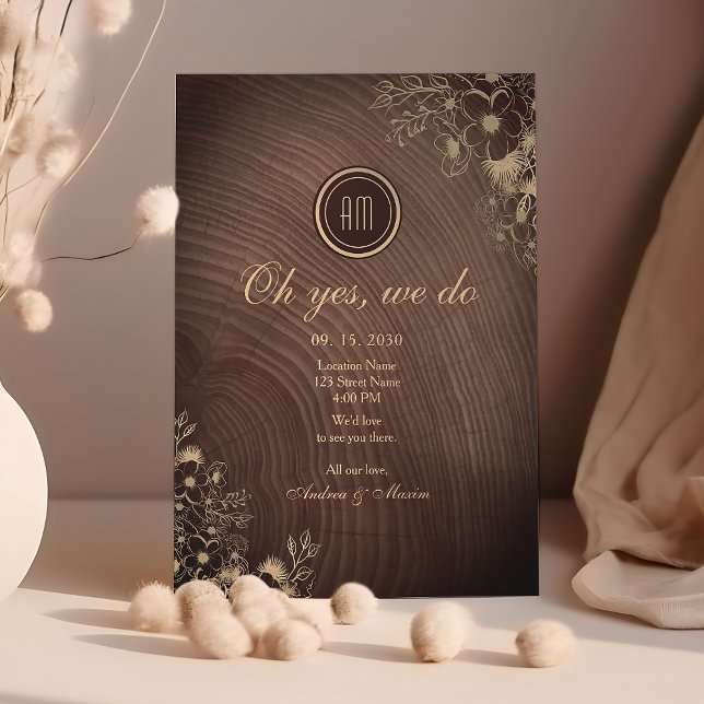 Invitation Réception de mariage en bois de grange rustique (Créateur téléchargé)