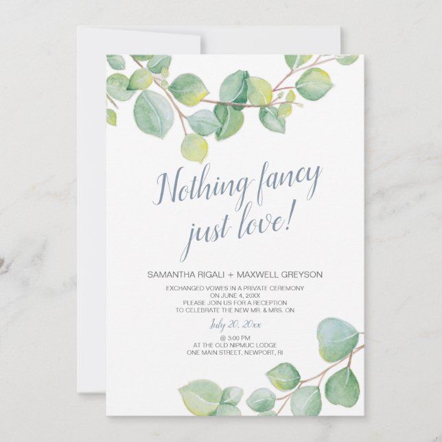 Invitation Réception de Mariage en Elopement Rien de Fantaisi (Devant)