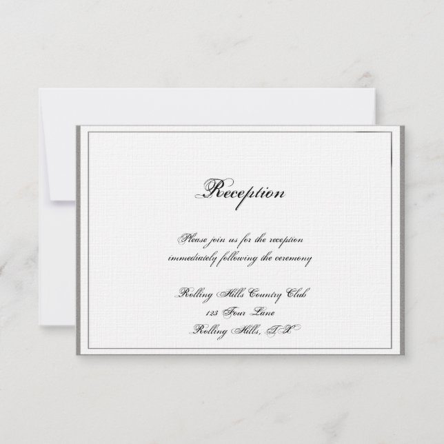 Invitation Réception de mariage en filigre gris graphite (Devant)