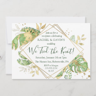 Invitation Réception de mariage en fuite tropical élégant