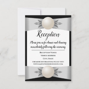 Invitation Réception de mariage en perle blanche formelle