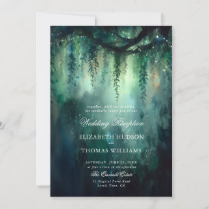 Invitation Réception de mariage Enchanted Forest Greenery