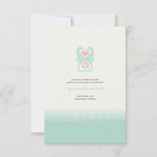 Invitation Réception de mariage estival sur la plage des hipp
