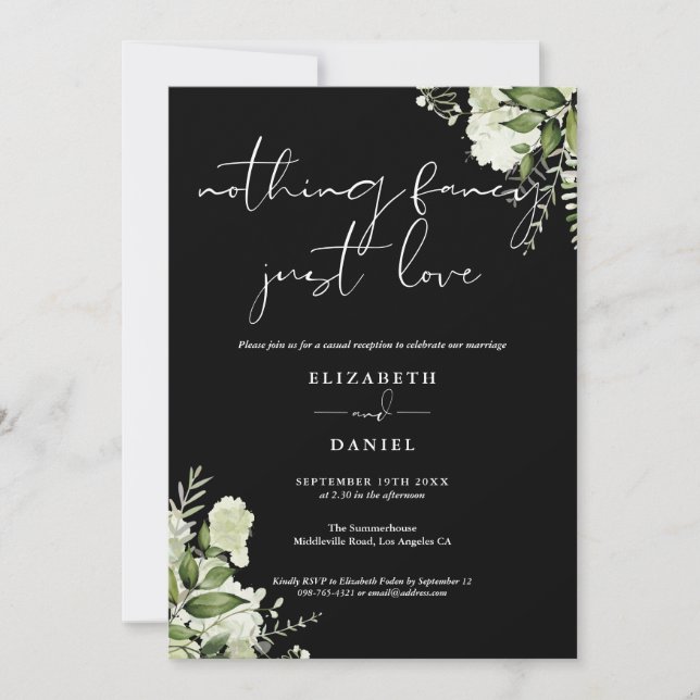 Invitation Réception de mariage évasion florale de verdure (Devant)