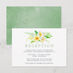 Invitation Réception de mariage exotique à l'aquarelle frangi