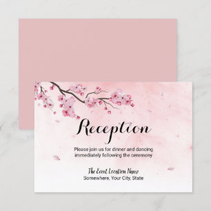 Invitation Réception de mariage floral à l'aquarelle Cerisier