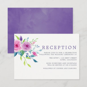Invitation Réception de mariage floral aquarelle rose blush