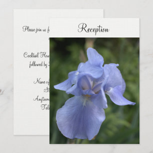 Invitation Réception de mariage floral Iris Pervenche