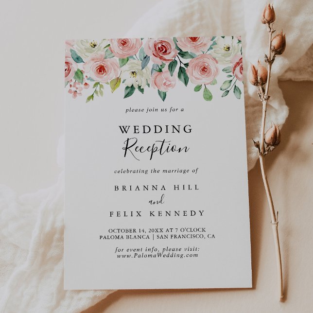 Invitation Réception de mariage florale automnale élégante et (Créateur téléchargé)
